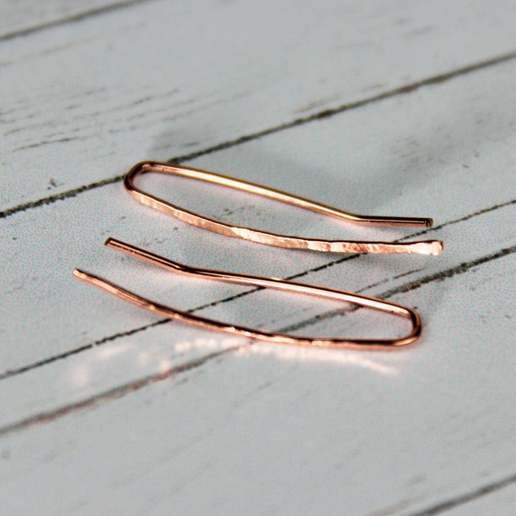 14K Rose Gold Filled Climber Crawler Earring Pins - Picture 2 of 7